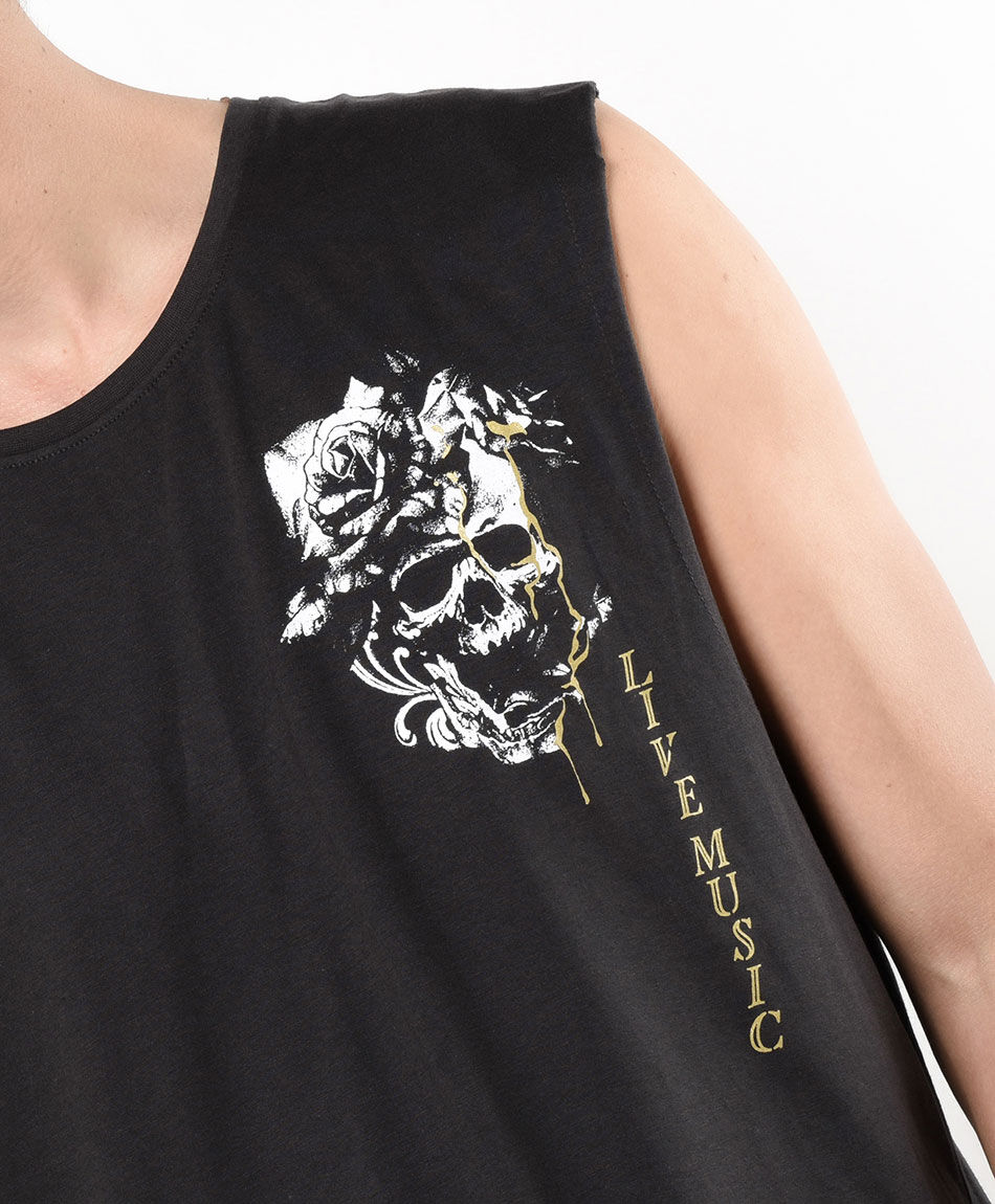 Polera hombre estampado rosa sin mangas