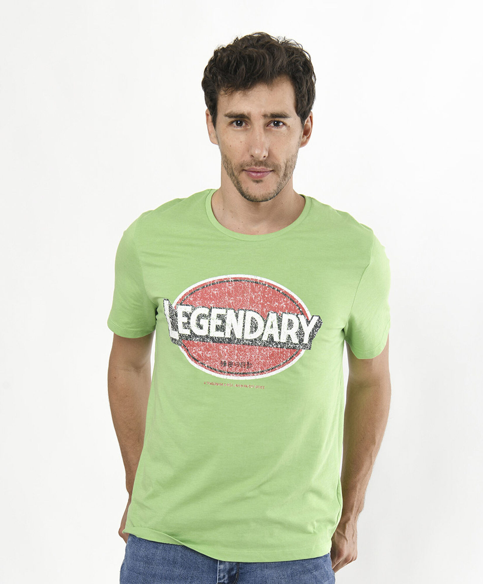 Polera hombre estampado desgastado Polera hombre estampado desgastado