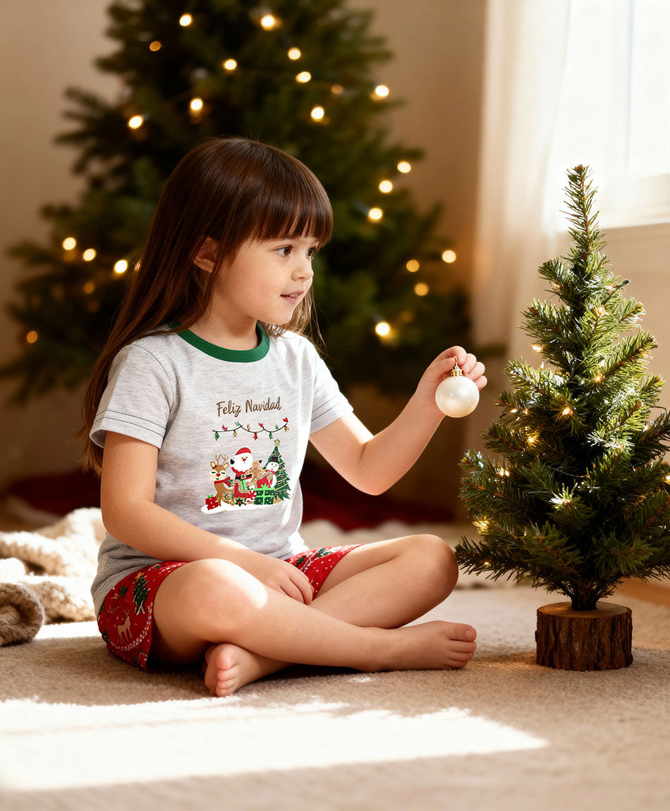 Pijama beb&eacute; navidad rojo