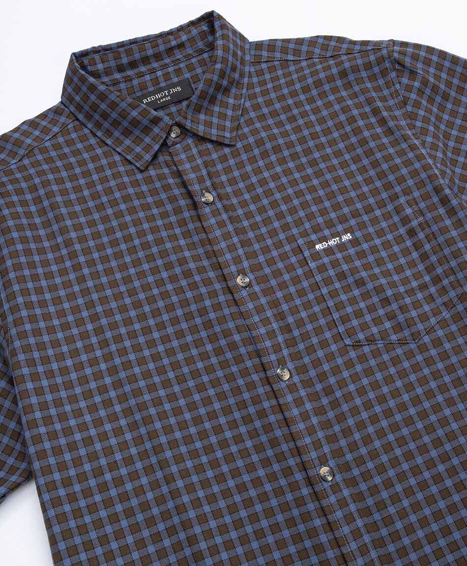 Camisa hombre cuadros manga corta