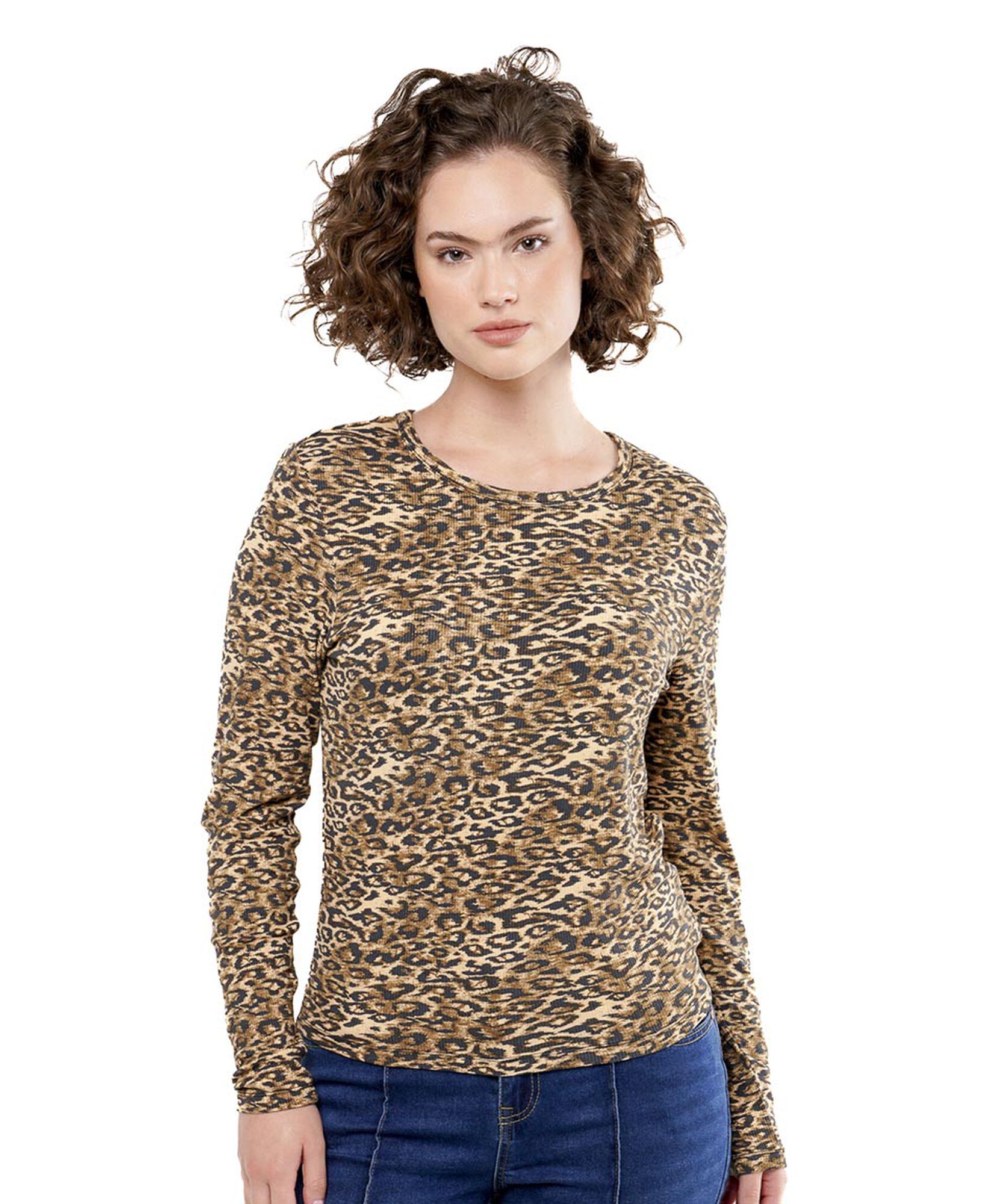 Polera mujer animal print beige Polera mujer animal print beige
