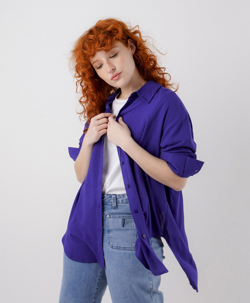 Blusa mujer camisera morada