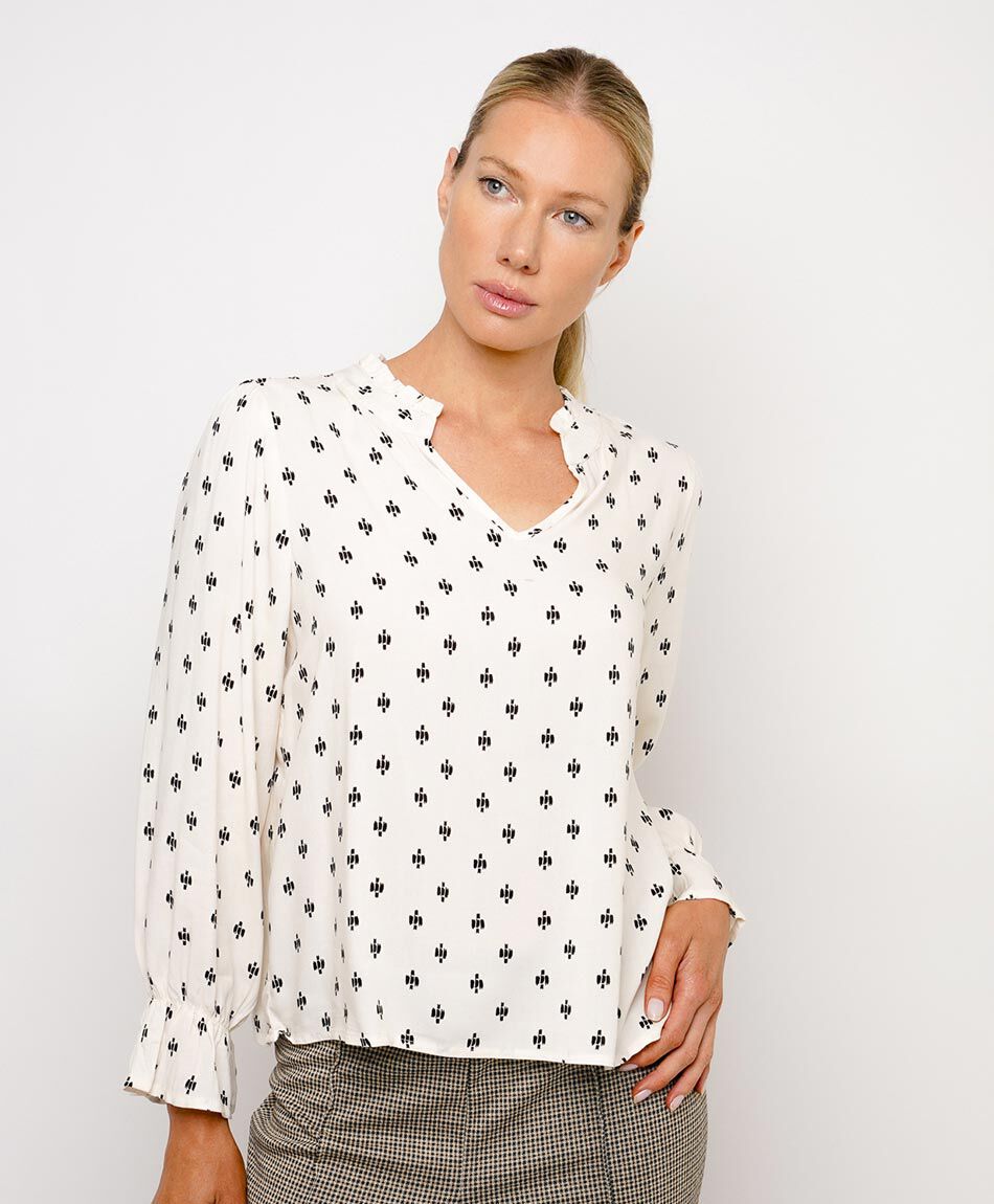 Blusa mujer top elegante puntos ikat
