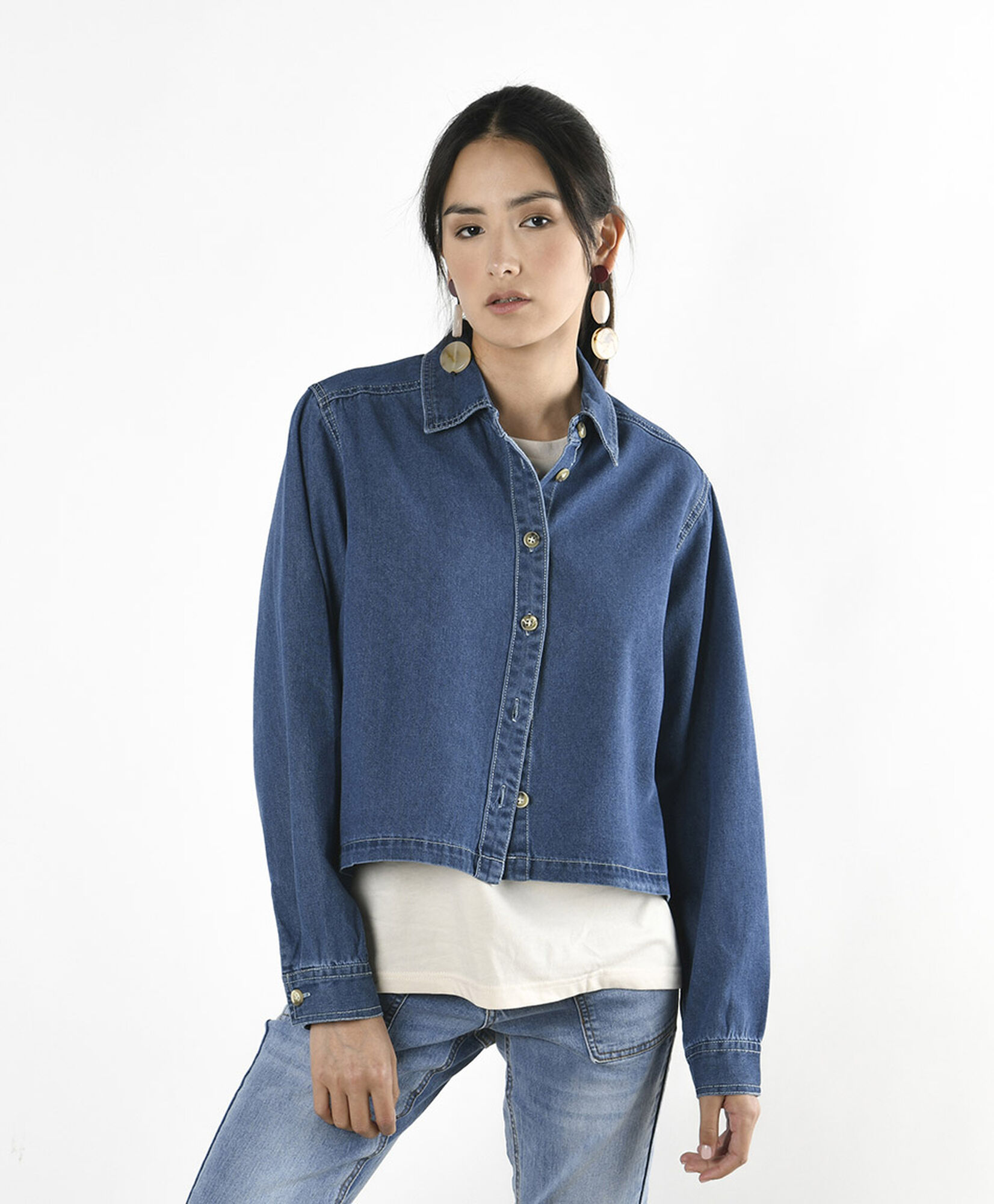 Blusa mujer denim crop Blusa mujer denim crop