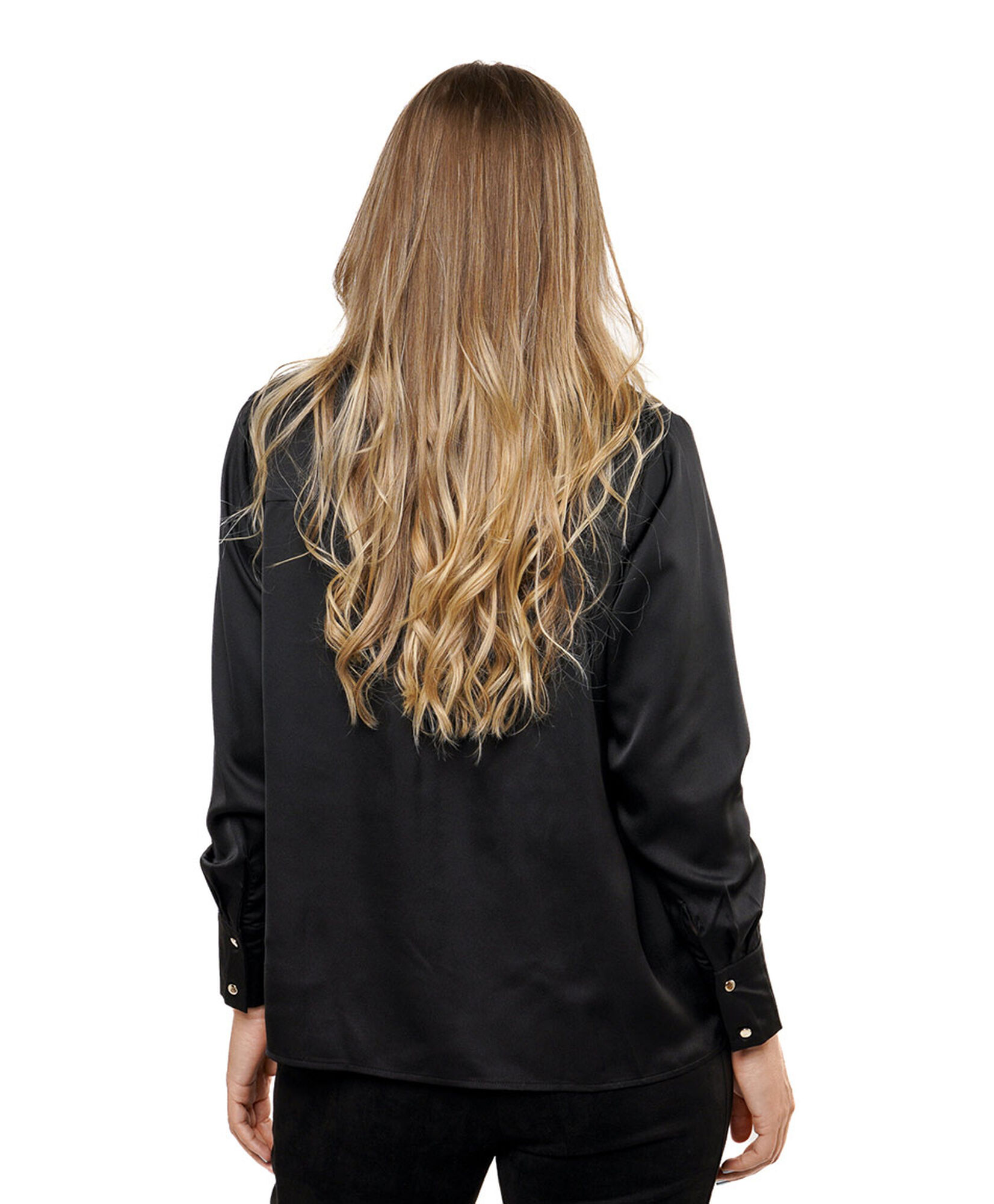 Blusa mujer satinada negra Blusa mujer satinada negra