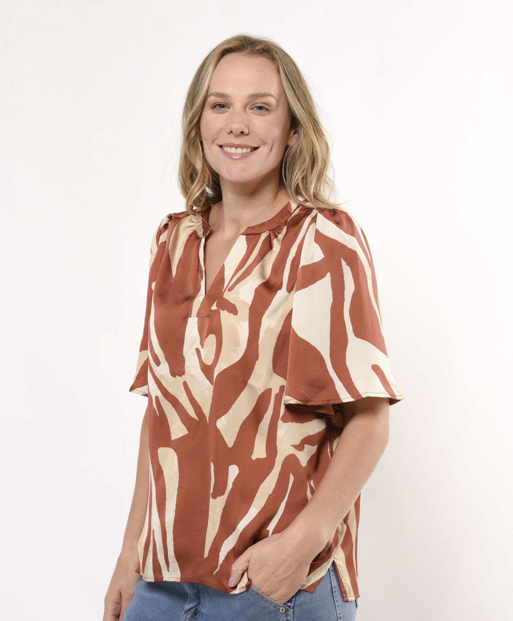Blusa mujer satinada safari Blusa mujer satinada safari