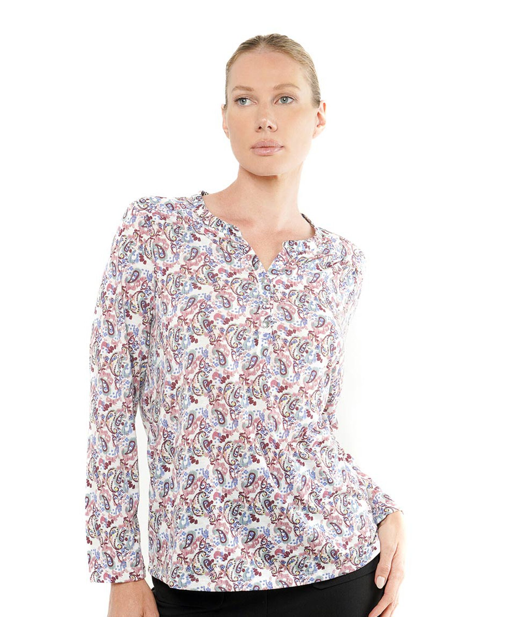 Polera mujer print paisley pink Polera mujer print paisley pink