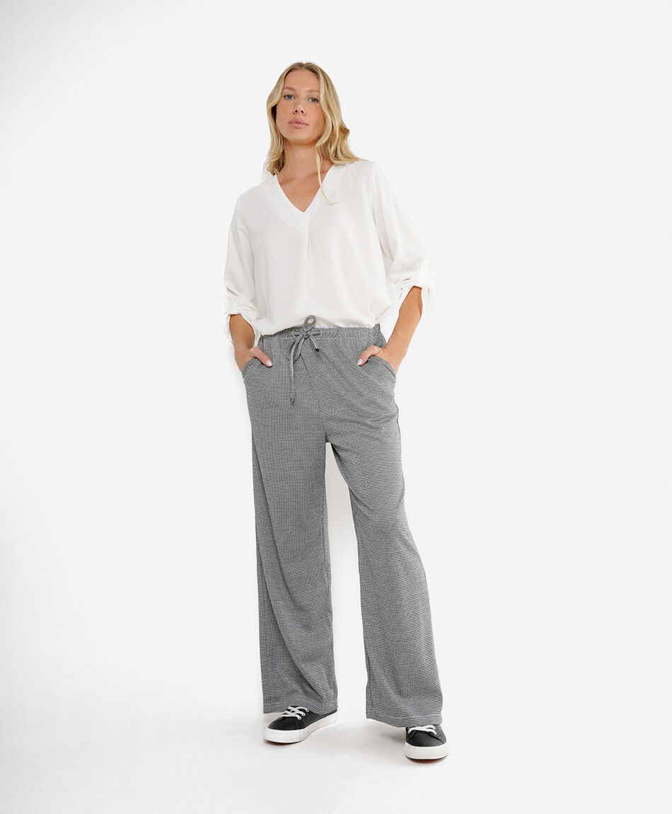 Pantal&oacute;n mujer pied de poule jogger