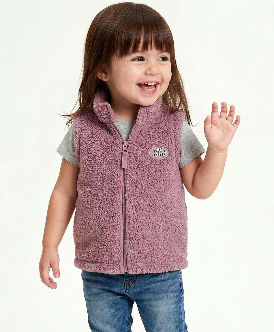 Poler&oacute;n beb&eacute; vest chiporro sin mangas pink