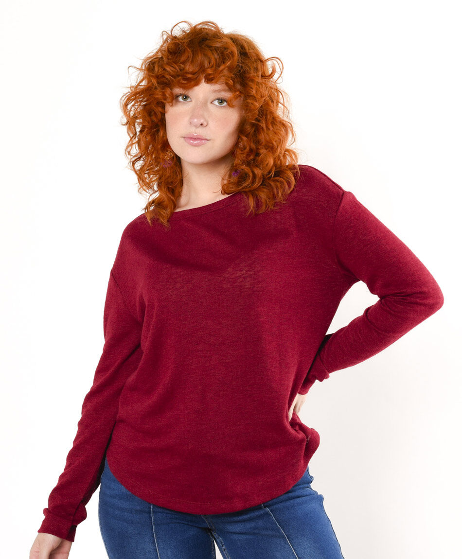 Polera mujer jaspeada roja
