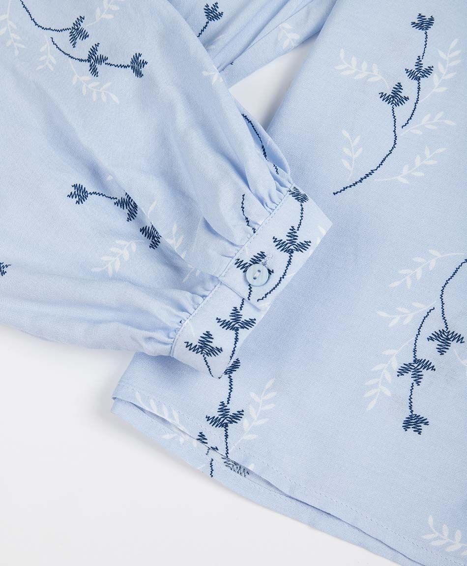 Blusa mujer florcitas lazo