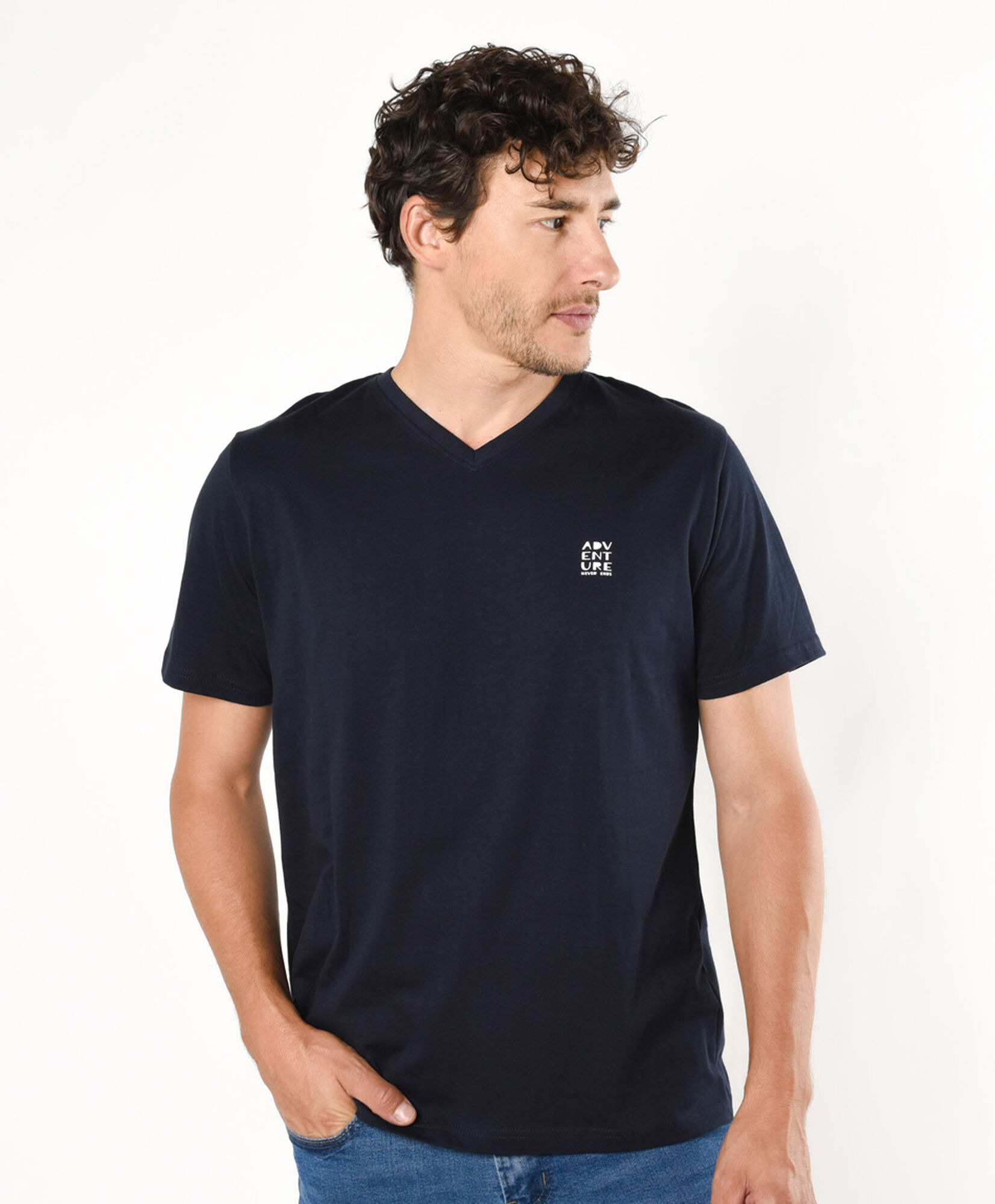 Polera hombre doble estampado montañas Polera hombre doble estampado montañas