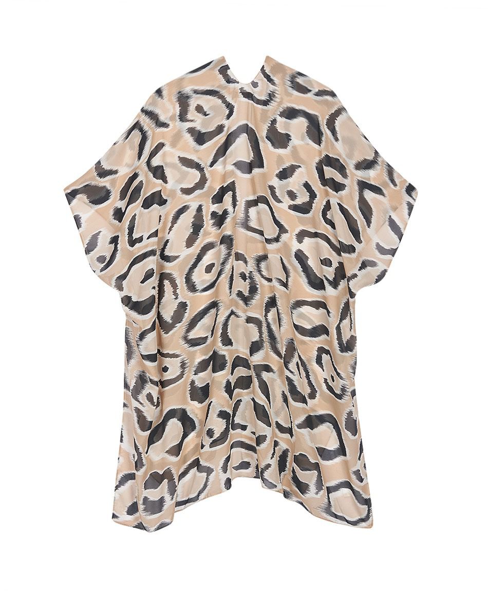 Pareo mujer animal print beige