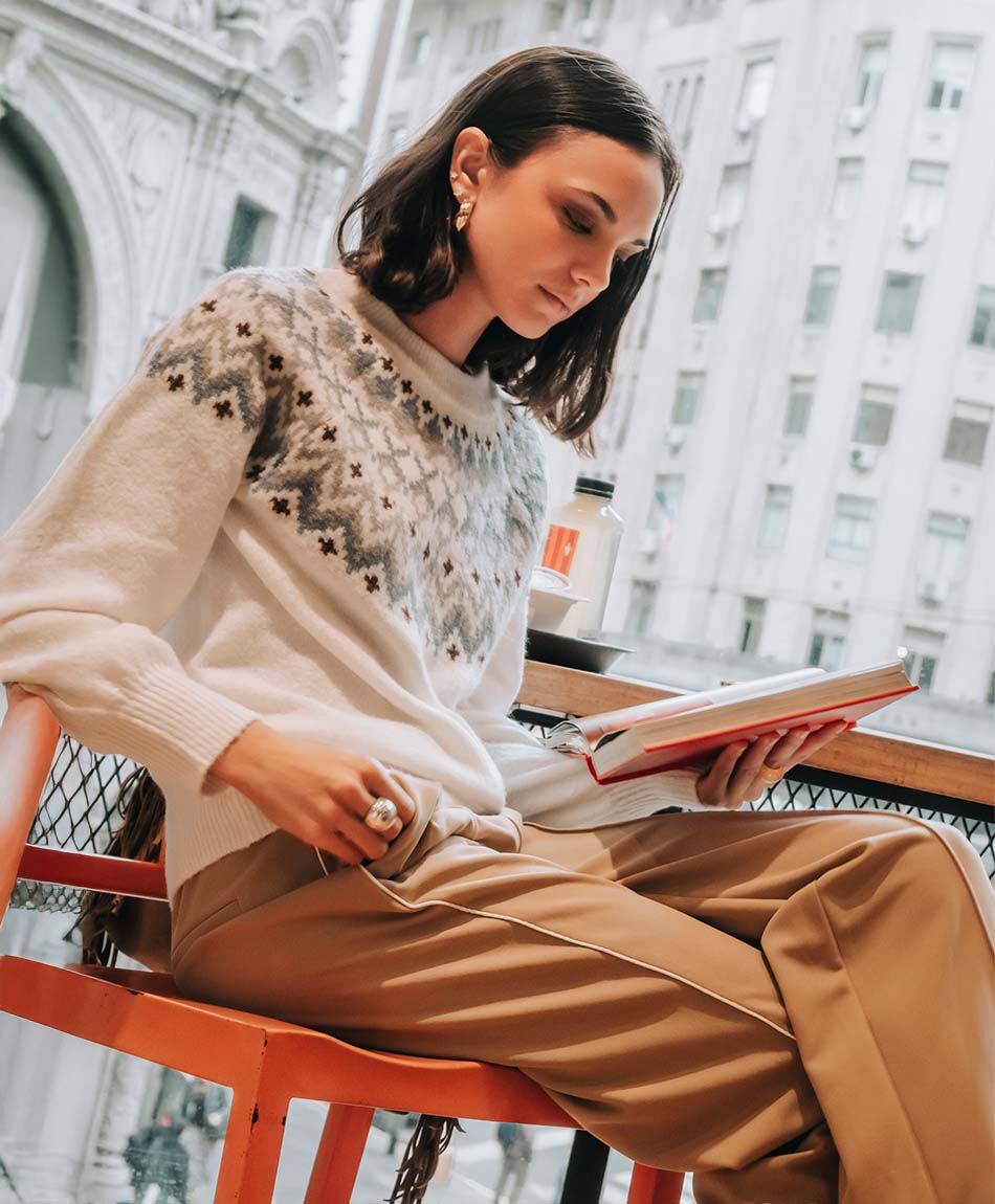 Sweater mujer n&oacute;rdico nieve