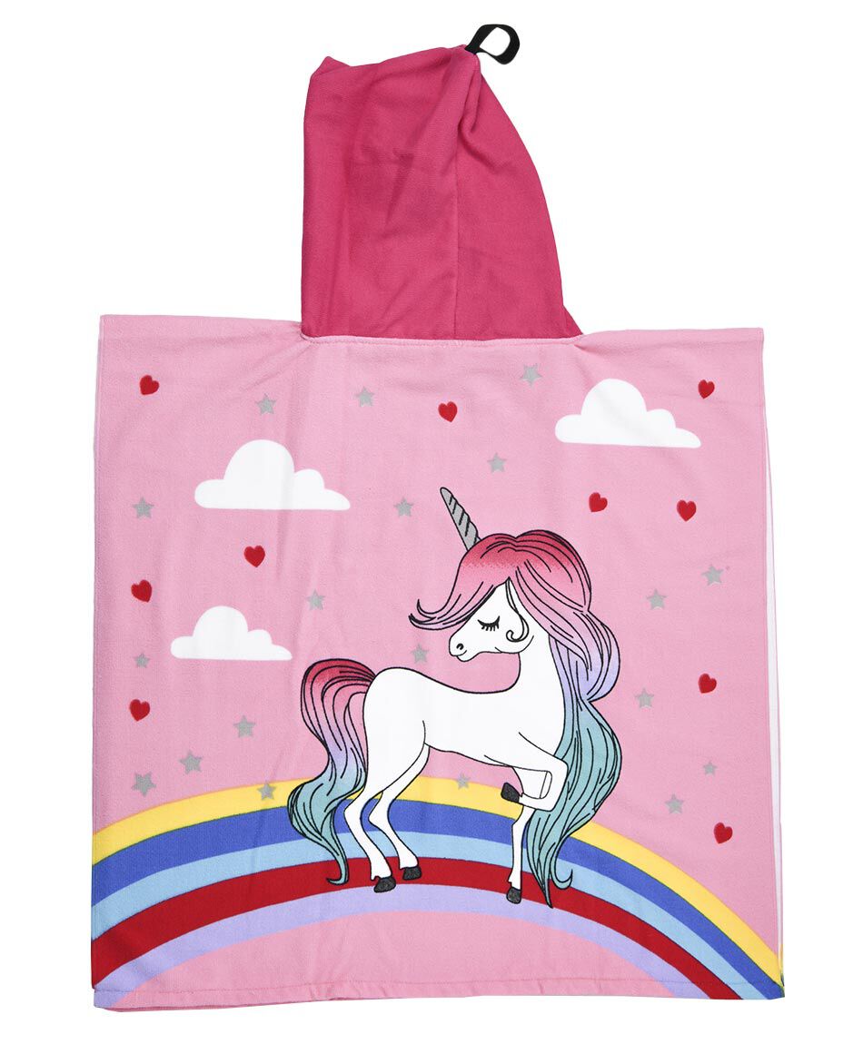 Poncho de ba&ntilde;o unicornio