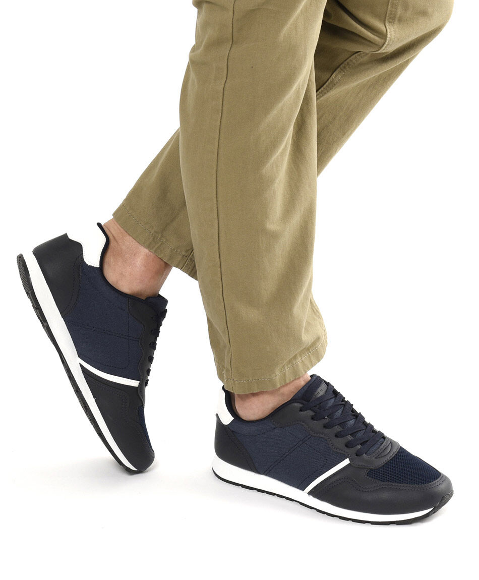 Zapatilla hombre retro azul