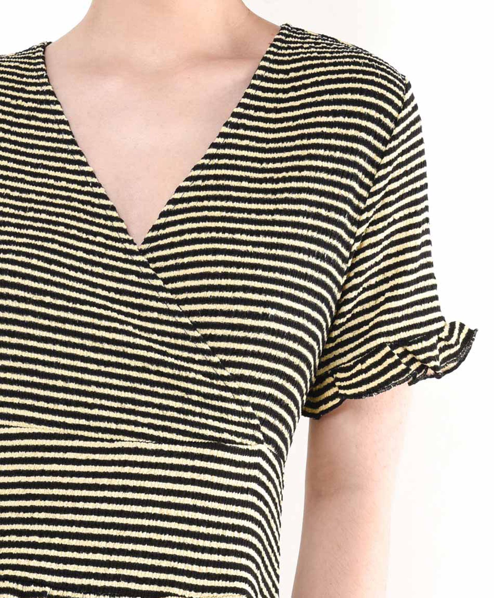 Vestido mujer cruzado líneas vuelos Vestido mujer cruzado líneas vuelos