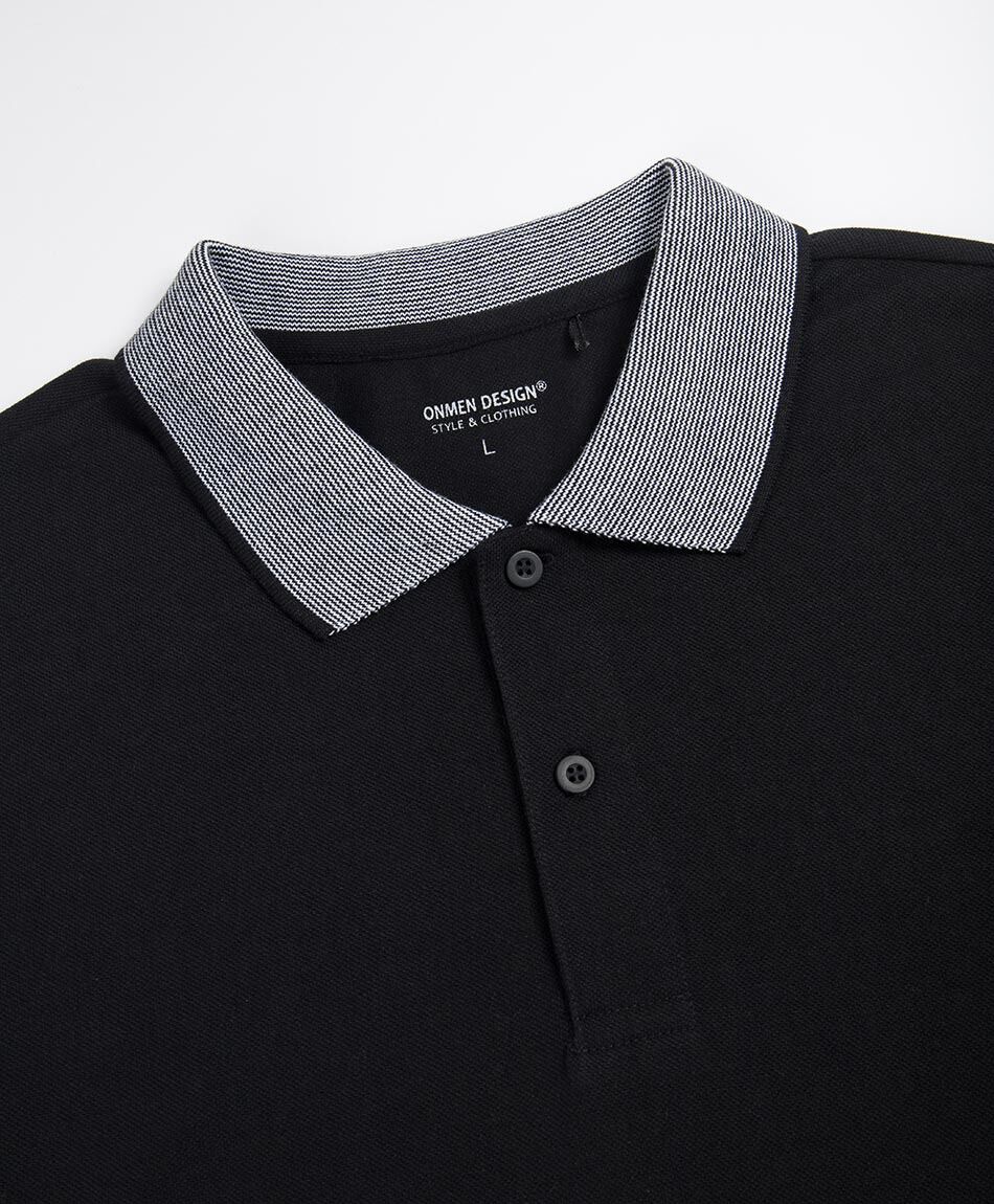 Polera hombre polo bicolor