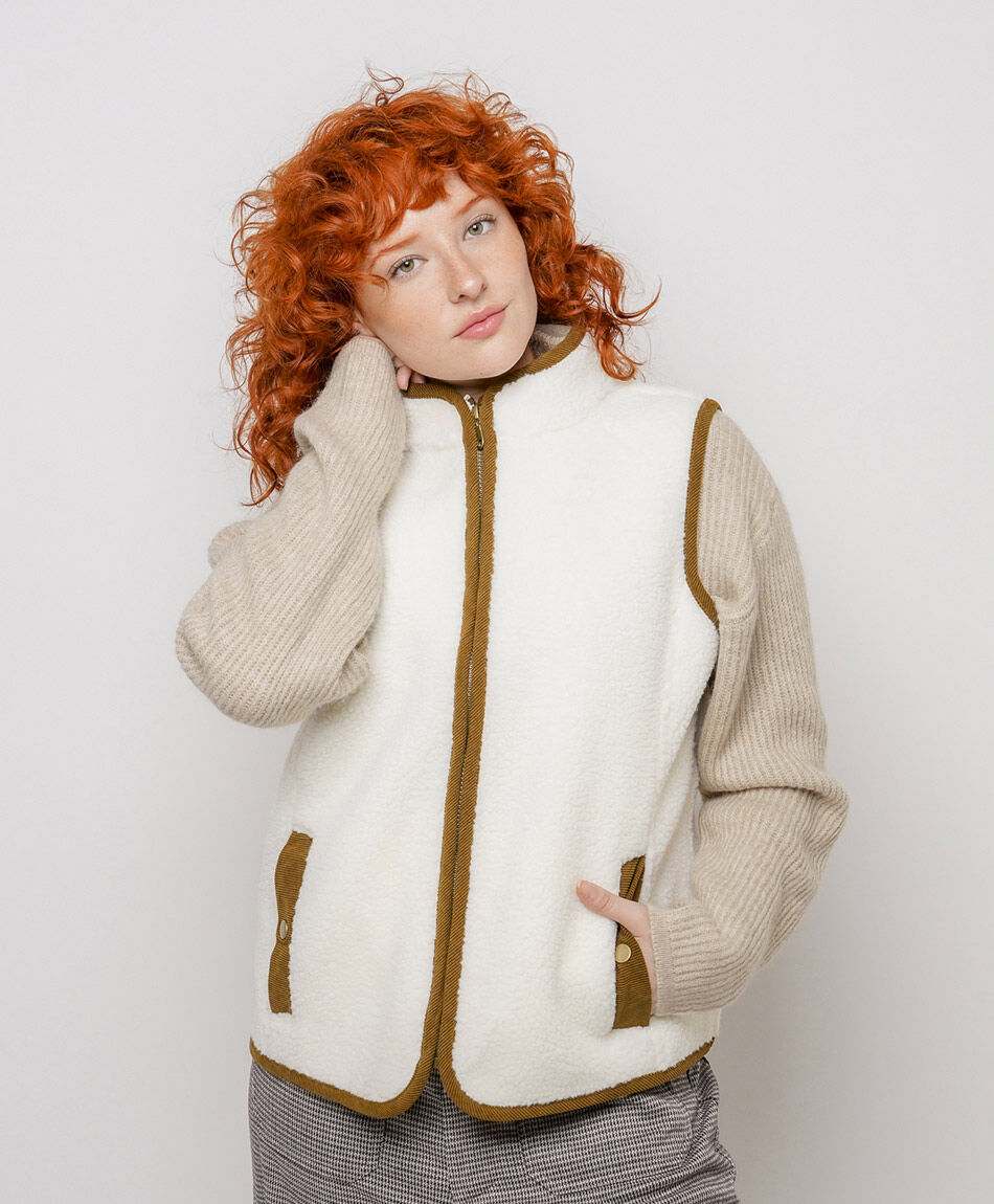 Polar mujer sherpa sin mangas