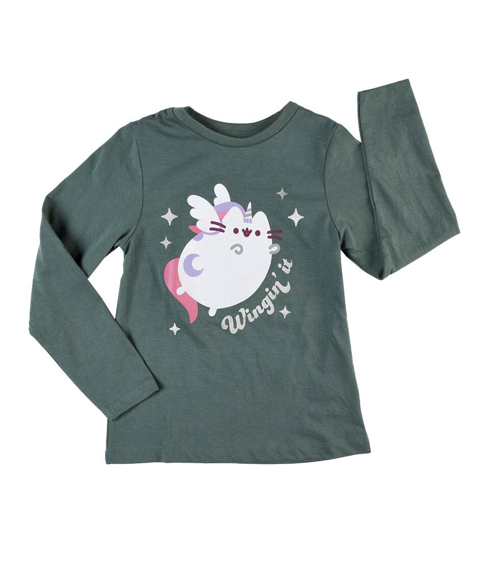 Polera ni&ntilde;a gaticornio manga larga