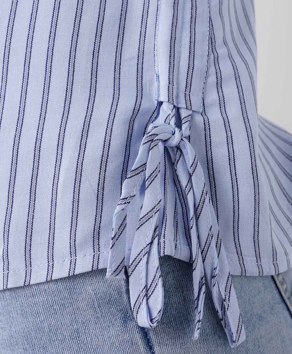 Blusa mujer l&iacute;neas lazos laterales