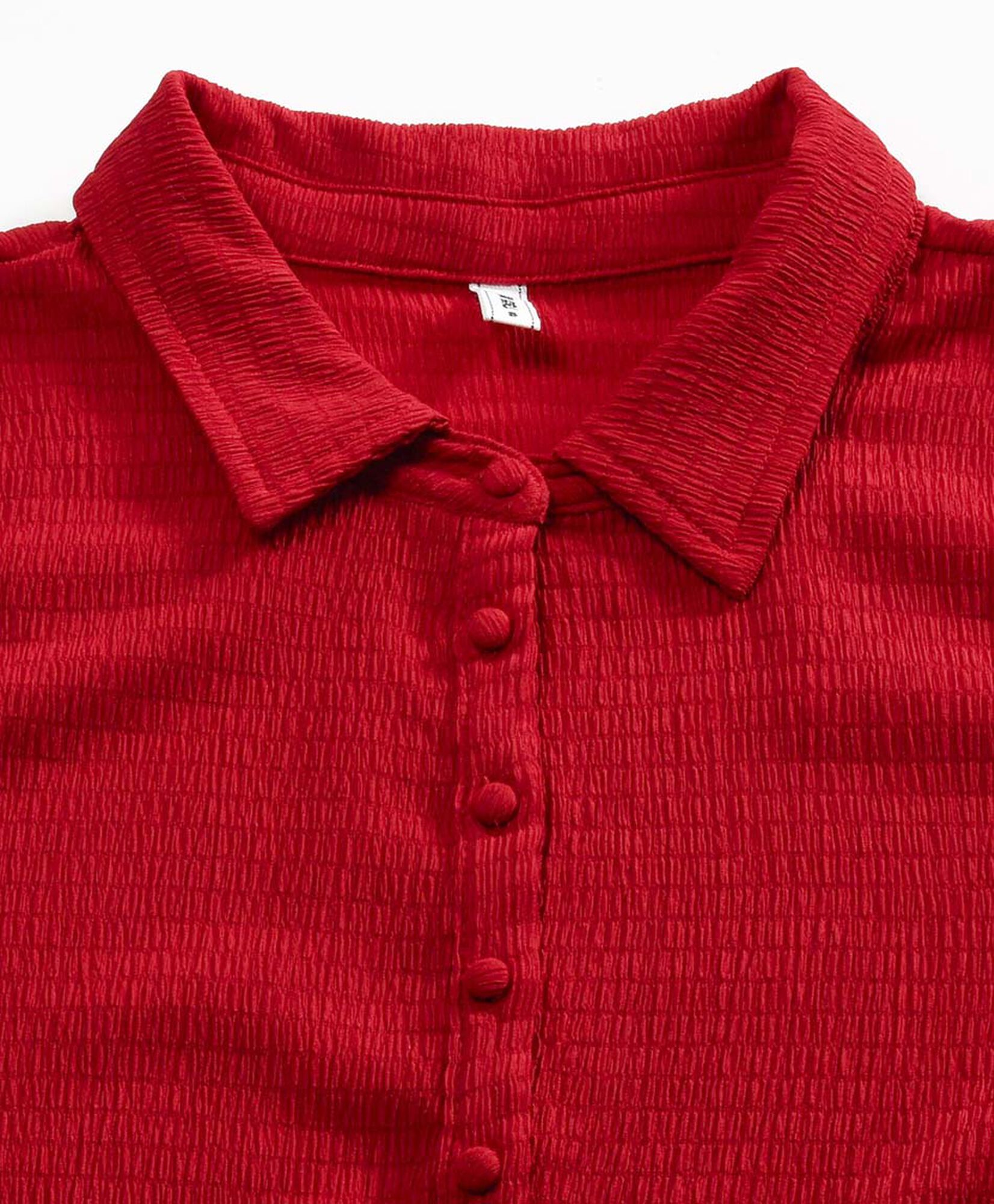 Blusa mujer textura roja sin mangas Blusa mujer textura roja sin mangas