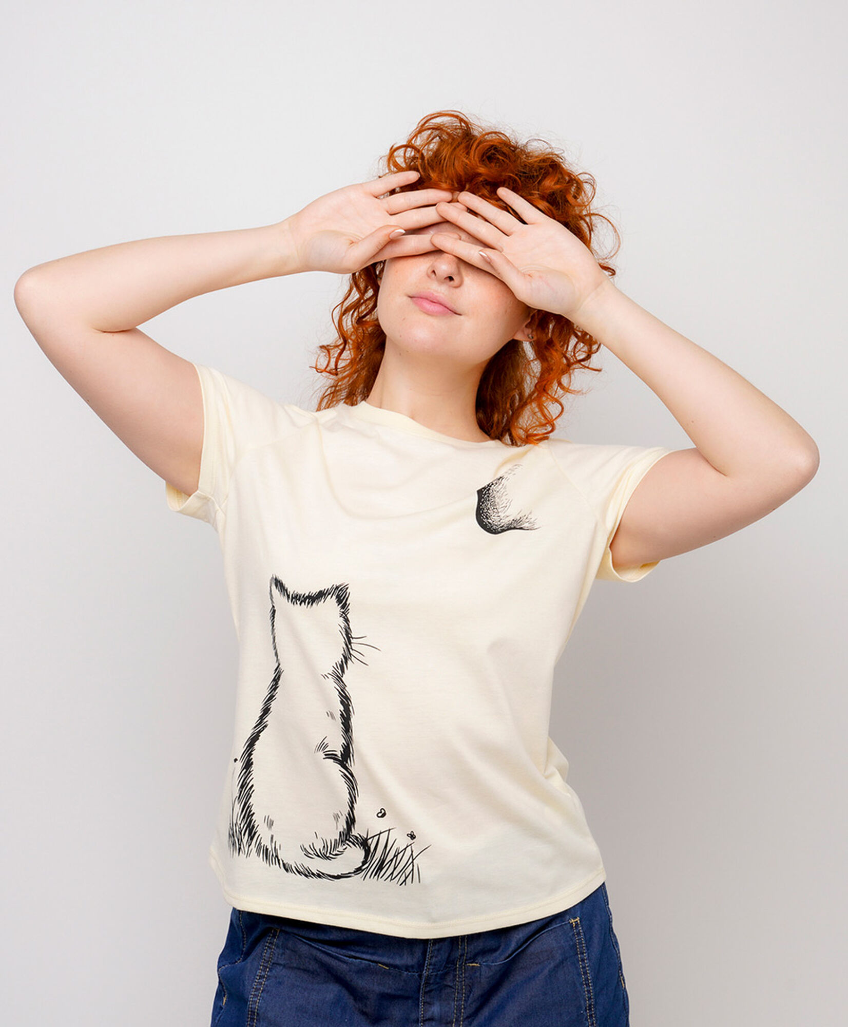 Polera mujer luna gato Polera mujer luna gato