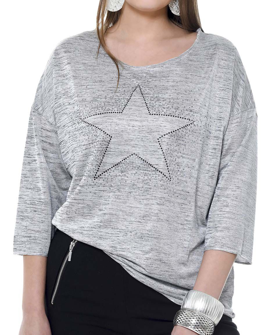 Polera metalizada print
