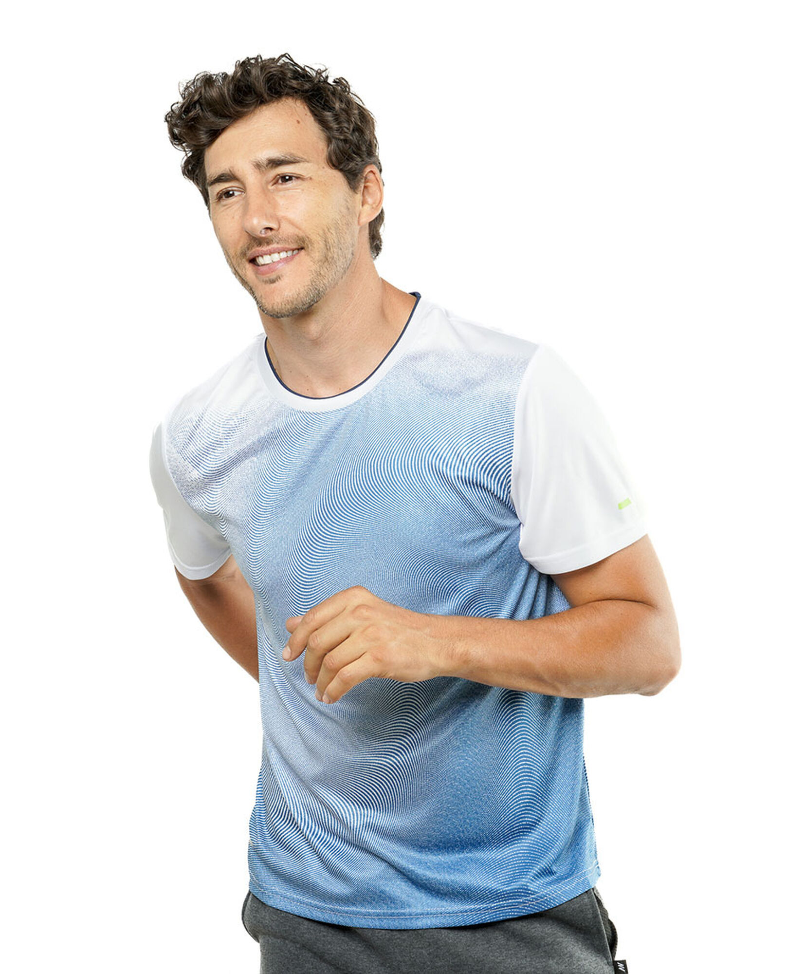 Polera deportiva hombre ondas bicolor Polera deportiva hombre ondas bicolor