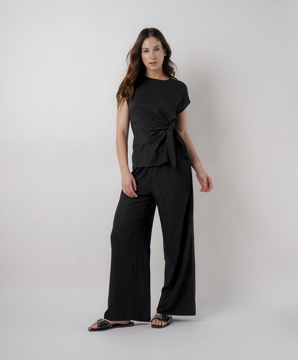 Polera mujer jacquard nudo