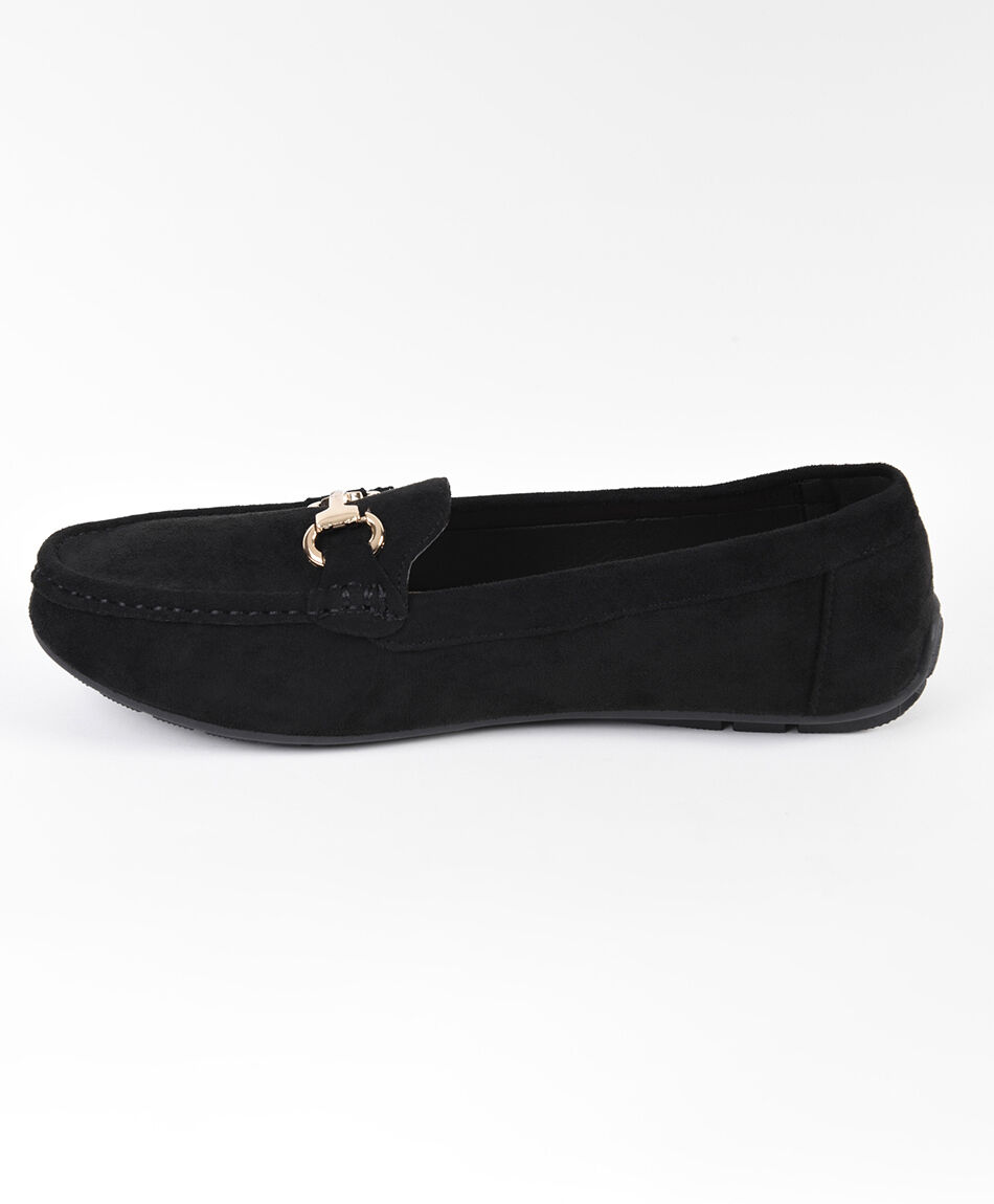Mocas&iacute;n mujer hebilla dorada