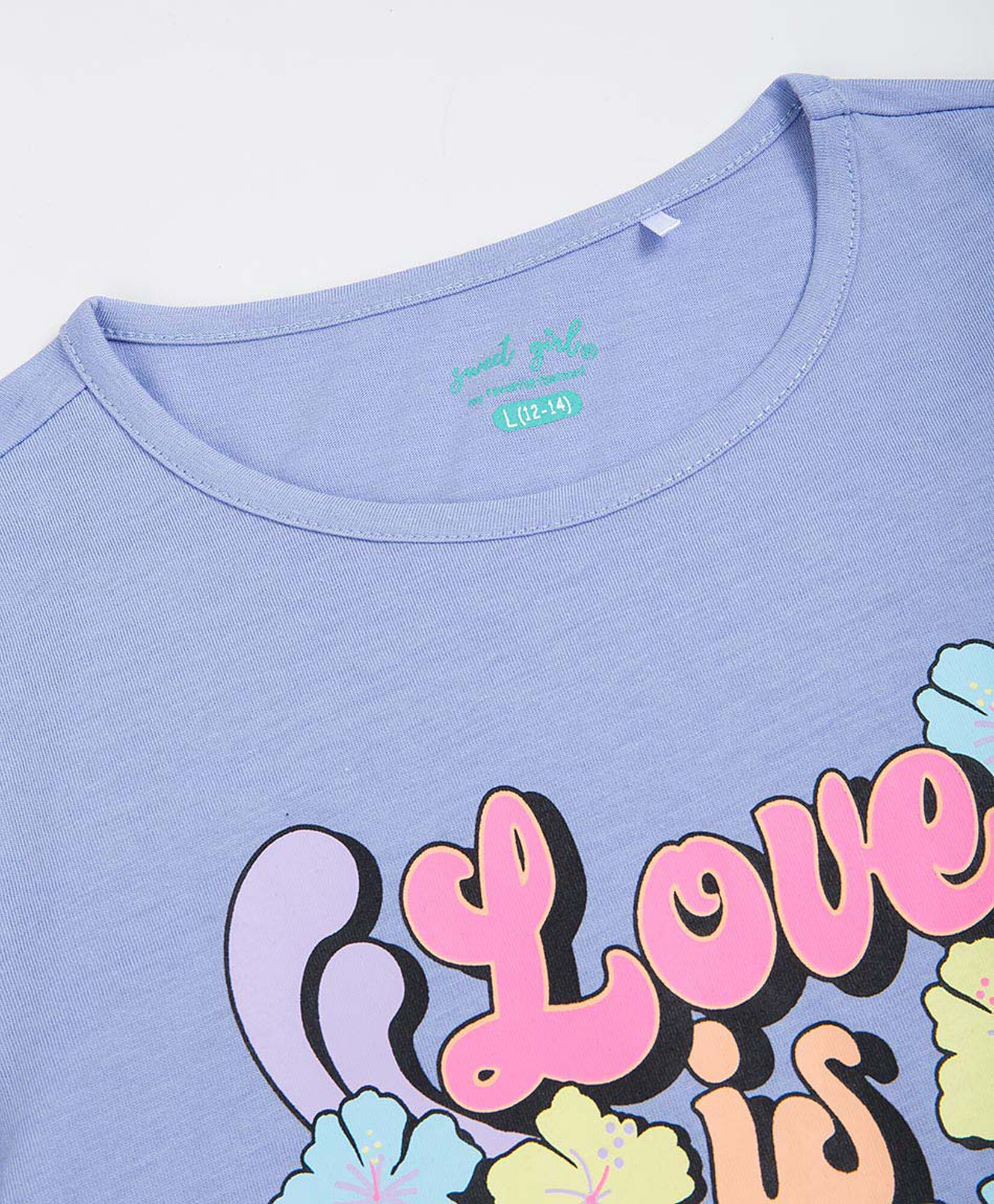 Polera niña frase flores Polera niña frase flores