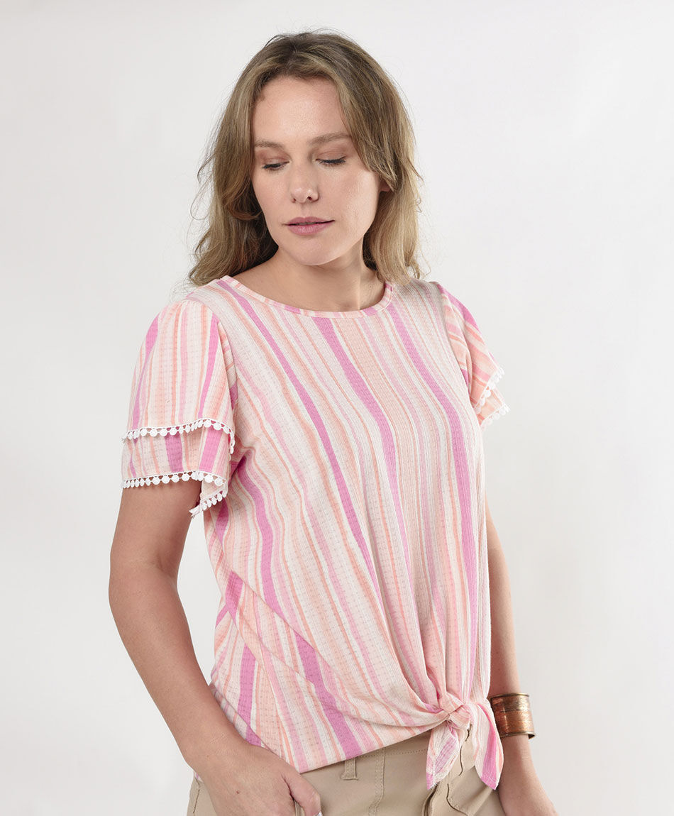 Polera mujer doble manga