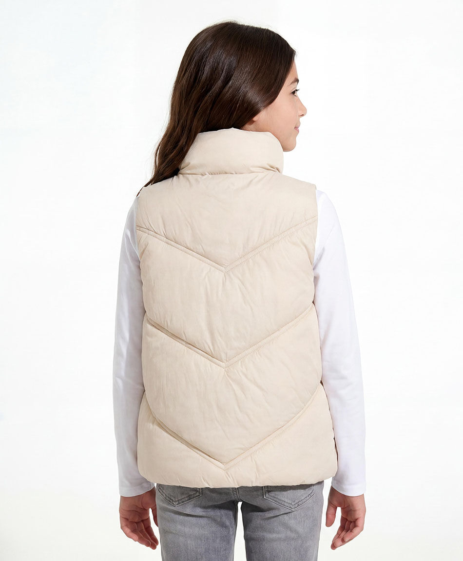 Parka ni&ntilde;a sin mangas beige