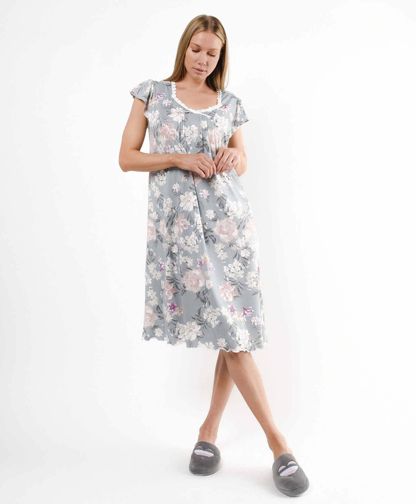 Camisa de dormir mujer floreada encajes Camisa de dormir mujer floreada encajes