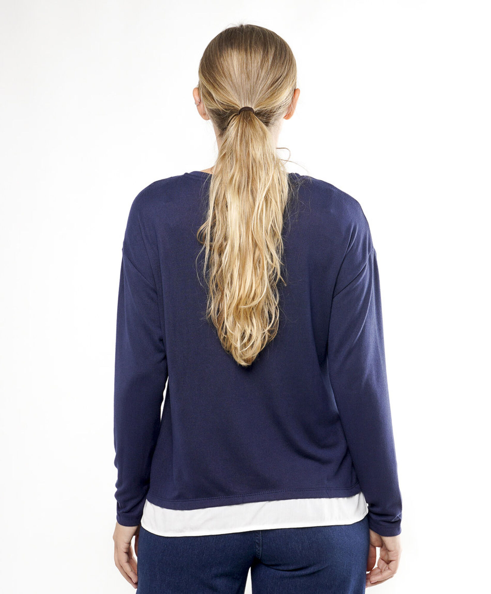 Polera mujer mix botones Polera mujer mix botones