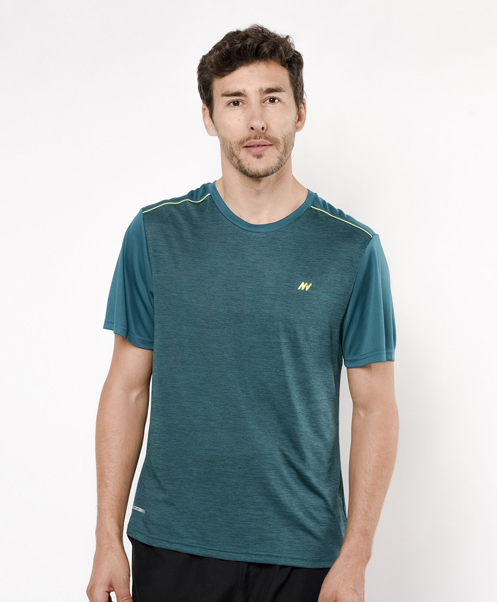 Polera deportiva hombre melange líneas Polera deportiva hombre melange líneas
