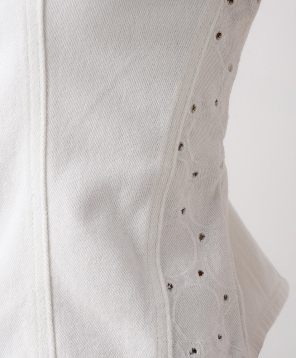 Chaqueta mujer sin mangas broderie