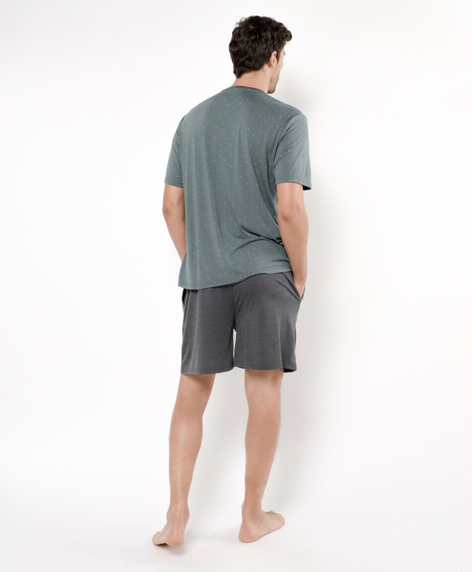 Pijama hombre puntos verde