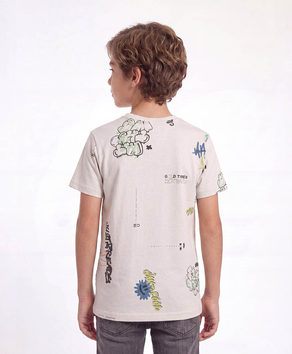 Polera ni&ntilde;o mix graffiti
