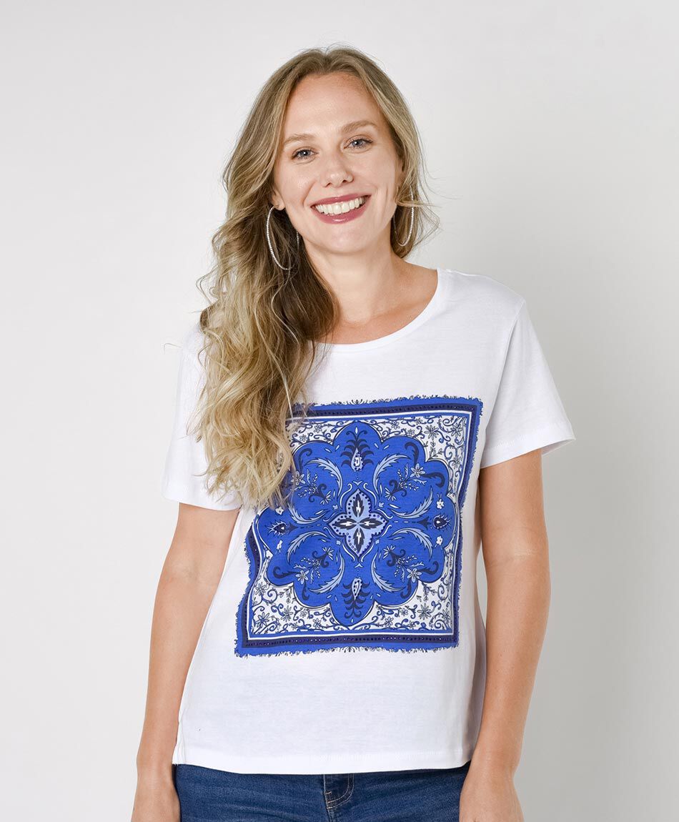 Polera mujer mandala brillos