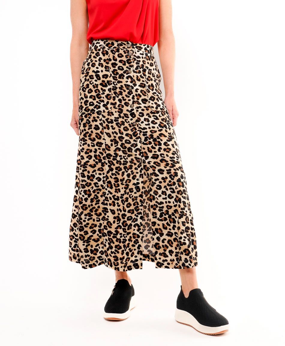 Falda mujer larga animal print