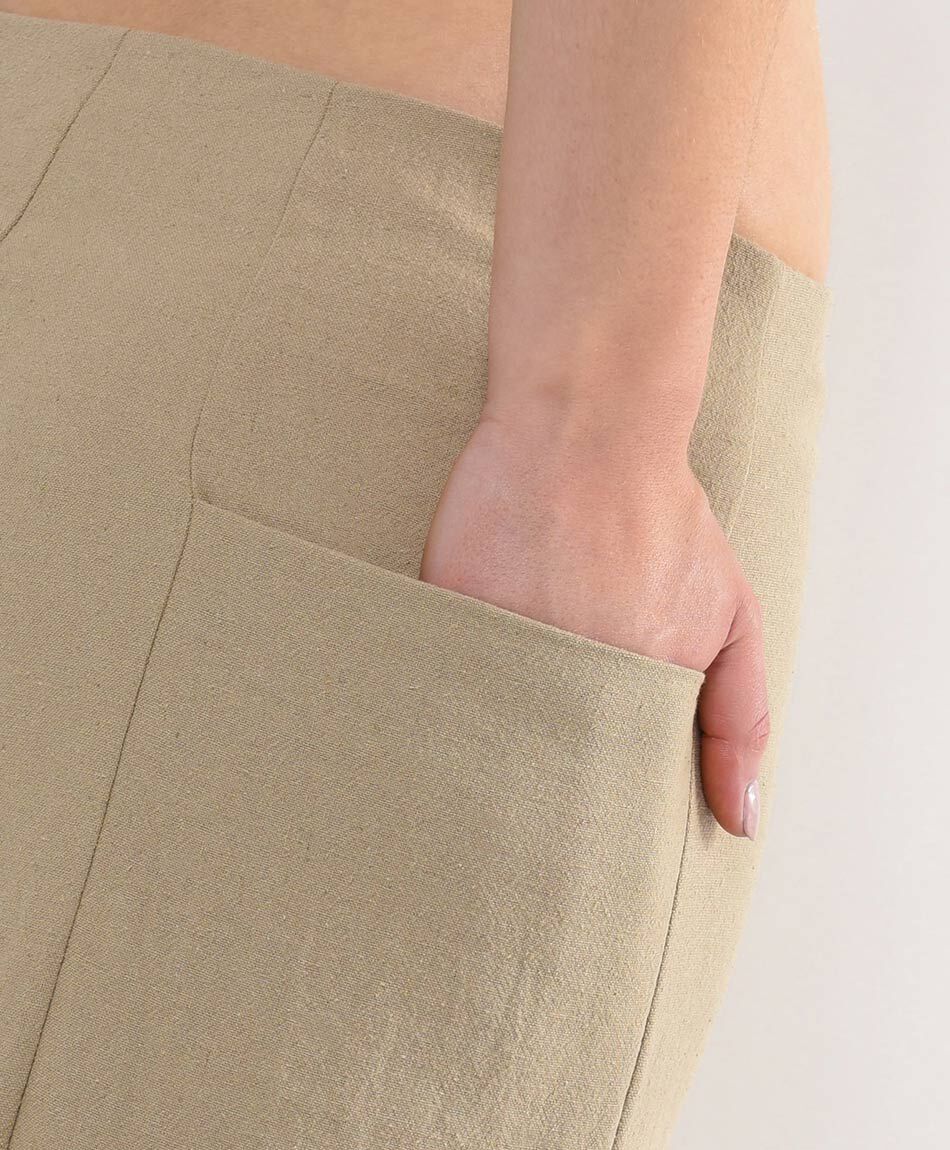 Pantal&oacute;n mujer lino pockets