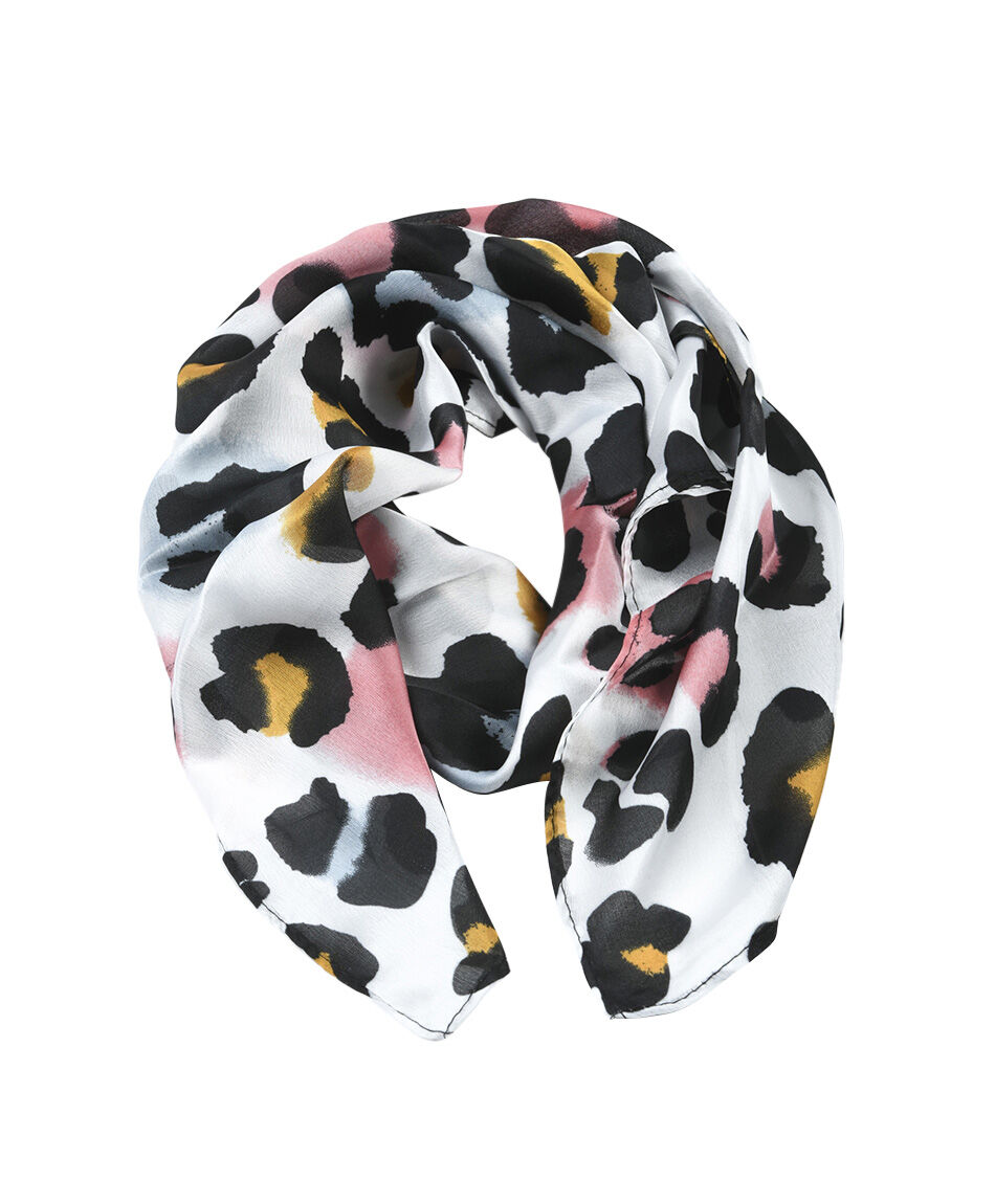 Pa&ntilde;uelo mujer animal print satinado