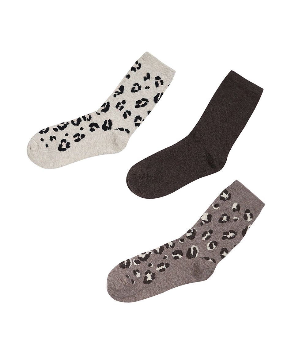Pack 3 calcetines mujer animal print medium