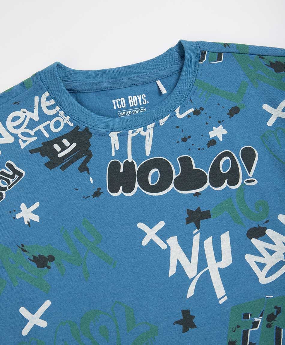 Polera ni&ntilde;o graffiti hola