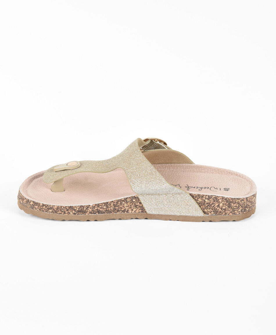 Sandalia mujer brillos