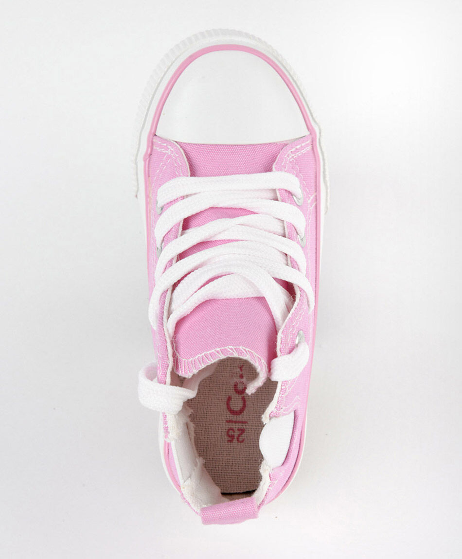 Zapatilla infantil ca&ntilde;a alta el&aacute;stico rosada