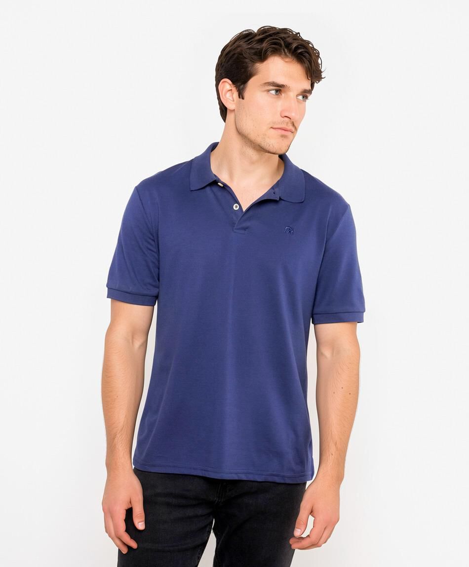 Polera hombre lisa cuello piqu&eacute;