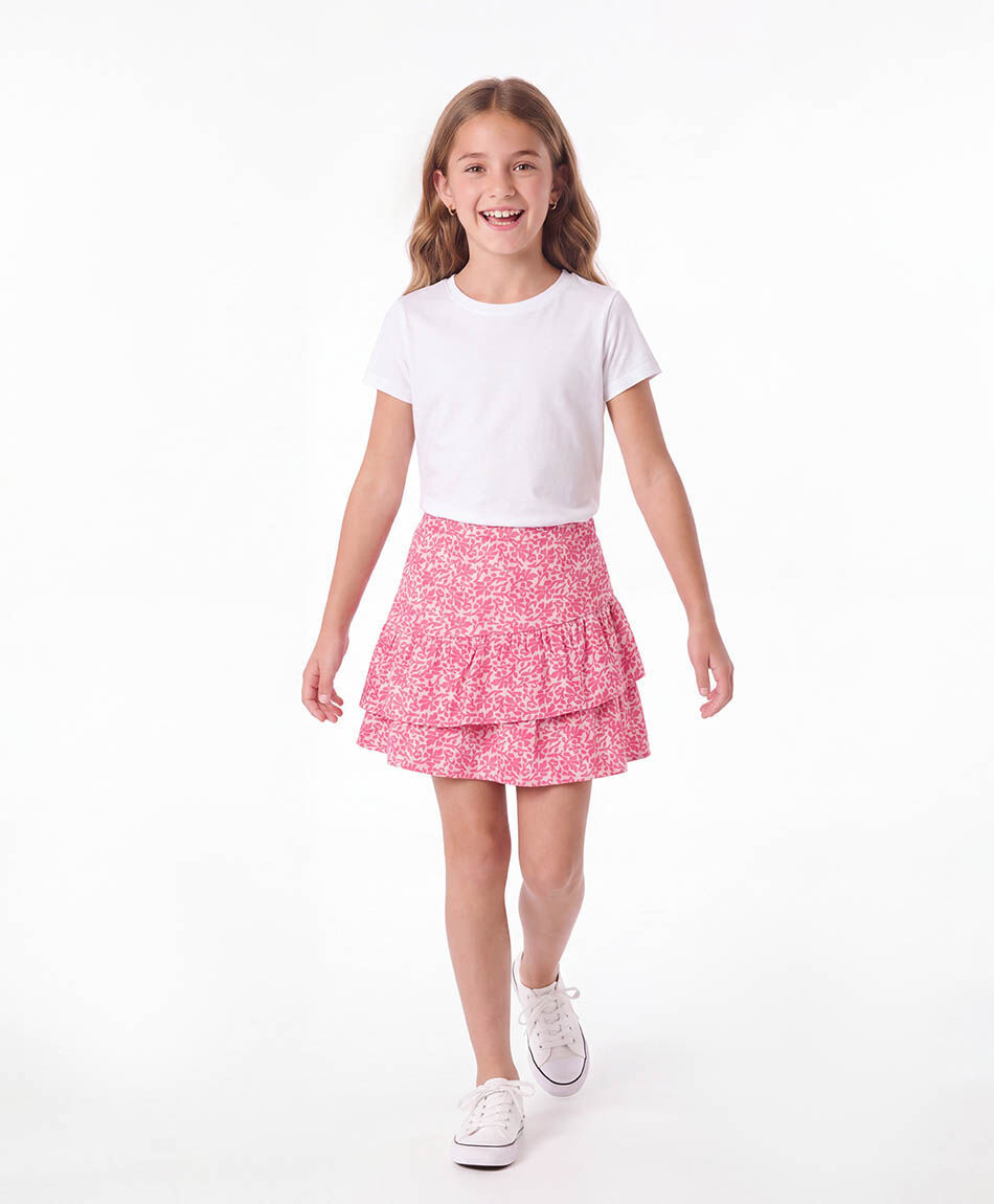 Falda ni&ntilde;a print florcitas